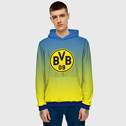 Толстовка-худи мужская Borussia gradient, цвет: 3D-синий — фото 2