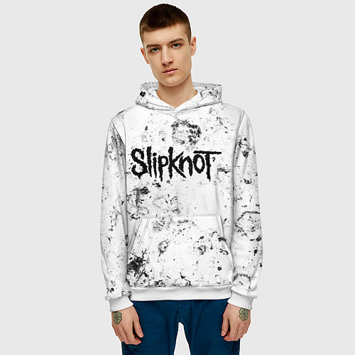 Мужская толстовка Slipknot dirty ice / 3D-Белый – фото 3