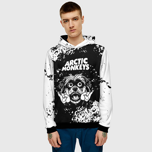Мужская толстовка Arctic Monkeys рок пес / 3D-Черный – фото 3
