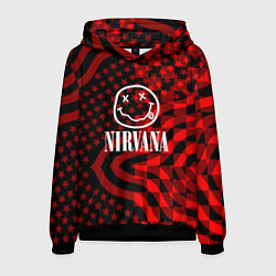 Толстовка-худи мужская Nirvana star pattern, цвет: 3D-черный