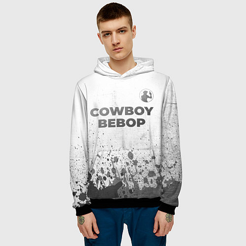 Мужская толстовка Cowboy Bebop - white gradient посередине / 3D-Черный – фото 3