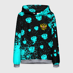 Толстовка-худи мужская Герб текстура РФ, цвет: 3D-меланж