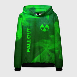 Толстовка-худи мужская Fallout - green gradient вертикально, цвет: 3D-черный
