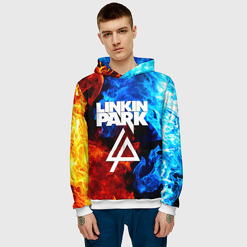 Мужская толстовка Linkin park битва огней / 3D-Белый – фото 3