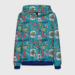 Толстовка-худи мужская Гавайская вечеринка, цвет: 3D-синий