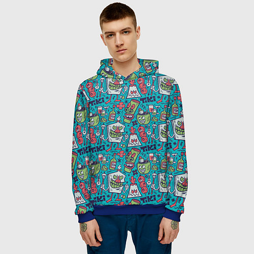 Мужская толстовка Гавайская вечеринка / 3D-Синий – фото 3