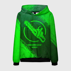 Толстовка-худи мужская Chainsaw Man - green gradient, цвет: 3D-черный