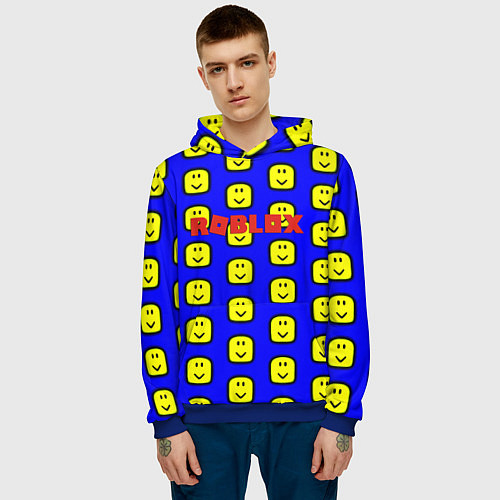Мужская толстовка Roblox pattern mobile / 3D-Синий – фото 3