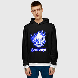 Толстовка-худи мужская Samurai logo ghost, цвет: 3D-белый — фото 2