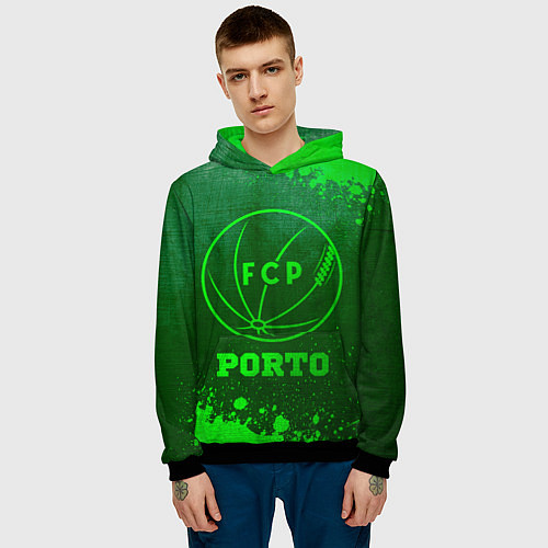 Мужская толстовка Porto - green gradient / 3D-Черный – фото 3