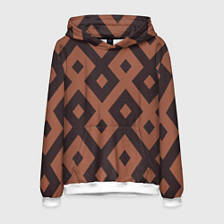Толстовка-худи мужская Геометрический узор ромб, цвет: 3D-белый