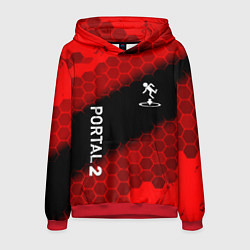Толстовка-худи мужская Portal hexagon pattern, цвет: 3D-красный