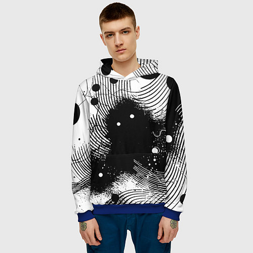 Мужская толстовка Призрак застигнутый врасплох - нейроарт / 3D-Синий – фото 3