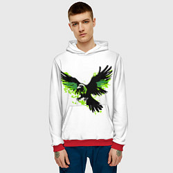 Толстовка-худи мужская Зеленый орел, цвет: 3D-красный — фото 2