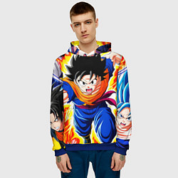 Толстовка-худи мужская Dragon Ball Z Аниме, цвет: 3D-синий — фото 2