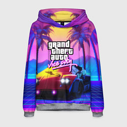 Толстовка-худи мужская Vice city retro wave Lambo, цвет: 3D-меланж