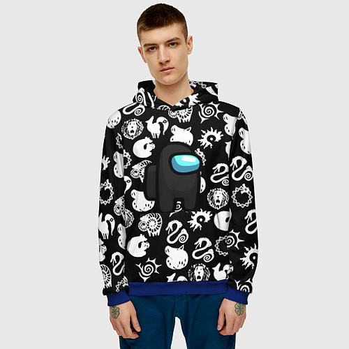 Мужская толстовка Among us anime / 3D-Синий – фото 3
