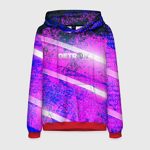 Мужская толстовка Detroit become human neon / 3D-Красный – фото 1