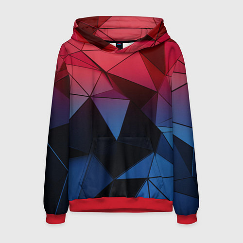 Мужская толстовка Абстрактная геометрия polygon / 3D-Красный – фото 1