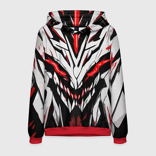 Мужская толстовка Красное абстрактное лицо монстра / 3D-Красный – фото 1