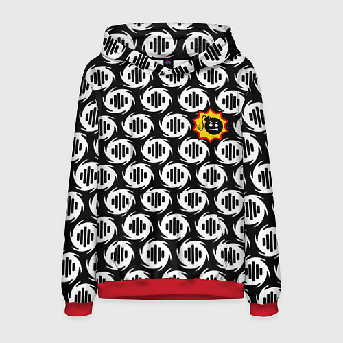 Мужская толстовка Serious Sam logo pattern / 3D-Красный – фото 1