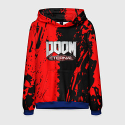 Толстовка-худи мужская Doom eternal краски, цвет: 3D-синий