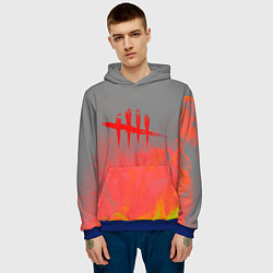 Толстовка-худи мужская Dead by Daylight logo fire, цвет: 3D-синий — фото 2