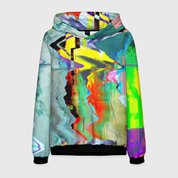 Толстовка-худи мужская Текстура глитч краски, цвет: 3D-черный