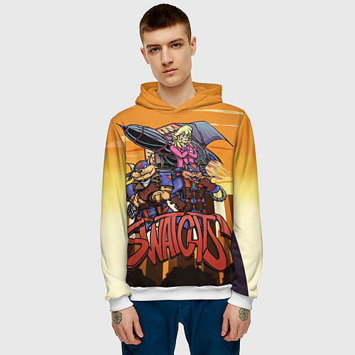 Мужская толстовка Коты быстрого реагирования / 3D-Белый – фото 3