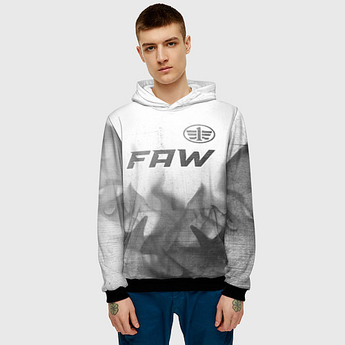 Мужская толстовка FAW - white gradient посередине / 3D-Черный – фото 3