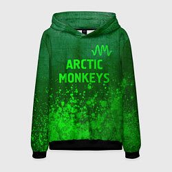 Толстовка-худи мужская Arctic Monkeys - green gradient посередине, цвет: 3D-черный