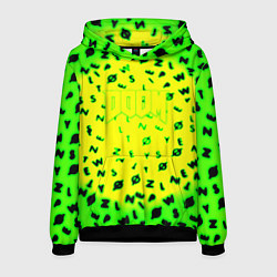 Толстовка-худи мужская Doom кислотное лого символы, цвет: 3D-черный