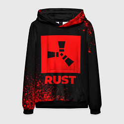 Толстовка-худи мужская Rust - red gradient, цвет: 3D-черный