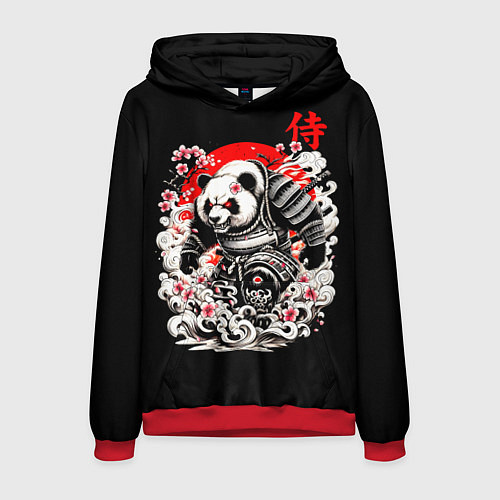 Мужская толстовка Панда - самурай / 3D-Красный – фото 1