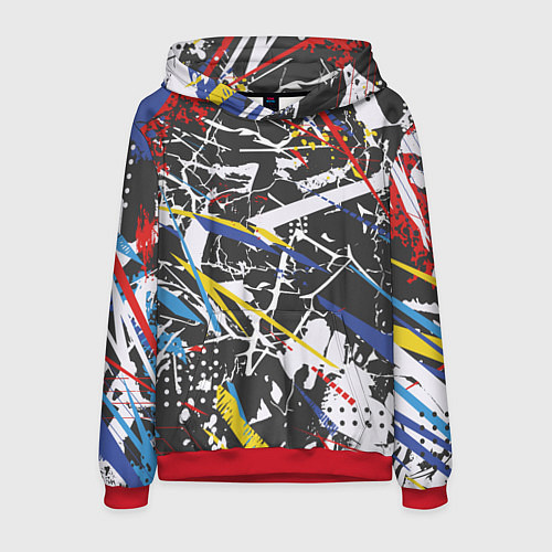 Мужская толстовка Дизайнерская абстракция / 3D-Красный – фото 1