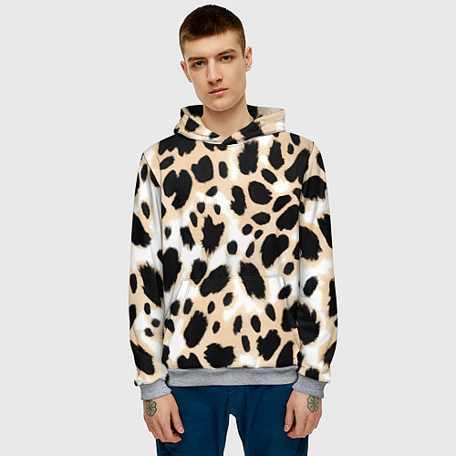 Мужская толстовка Леопард пятна / 3D-Меланж – фото 3