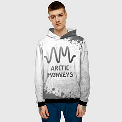 Толстовка-худи мужская Arctic Monkeys - white gradient, цвет: 3D-черный — фото 2