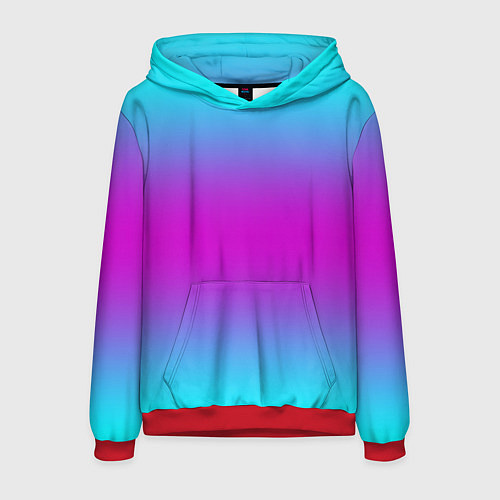 Мужская толстовка Градиент неоновые цвета / 3D-Красный – фото 1