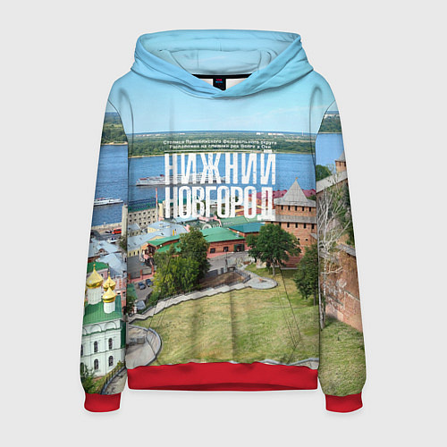 Мужская толстовка Нижний Новгород кремль / 3D-Красный – фото 1