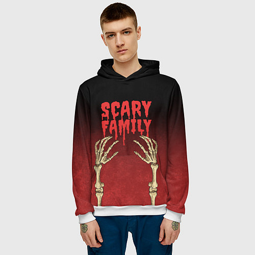 Мужская толстовка Scary famyli / 3D-Белый – фото 3