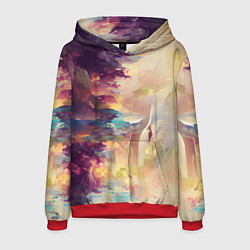 Толстовка-худи мужская Слияние цветов, цвет: 3D-красный
