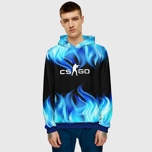 Мужская толстовка CGGO blue flame / 3D-Синий – фото 3