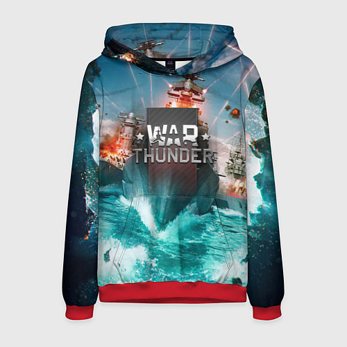 Мужская толстовка Wartunder корабль авианосец / 3D-Красный – фото 1