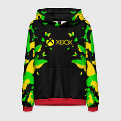 Толстовка-худи мужская Xbox бабочки, цвет: 3D-красный