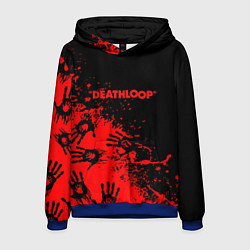 Толстовка-худи мужская Deathloop руки краска, цвет: 3D-синий