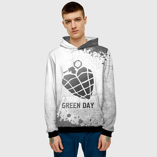 Мужская толстовка Green Day - white gradient / 3D-Черный – фото 3