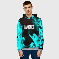 Толстовка-худи мужская Ramones fire rose, цвет: 3D-меланж — фото 2