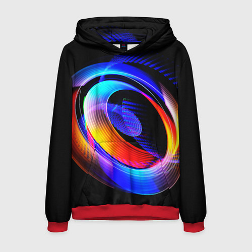 Мужская толстовка Оптические иллюзии волны / 3D-Красный – фото 1