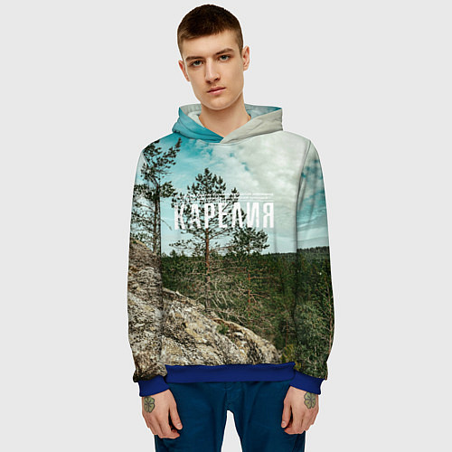 Мужская толстовка Природа Карелии / 3D-Синий – фото 3