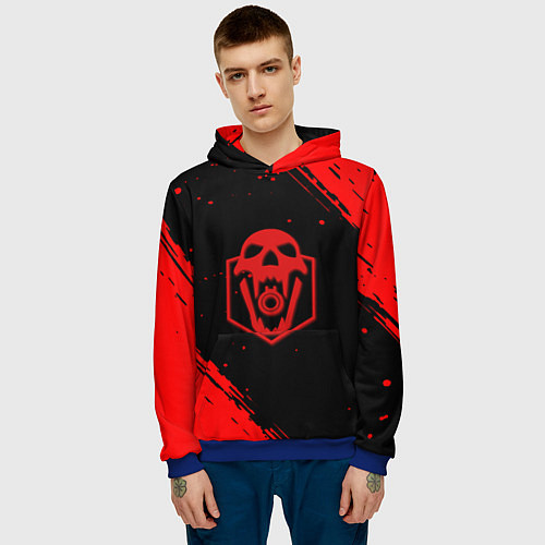 Мужская толстовка Rainbow six краски полосы / 3D-Синий – фото 3